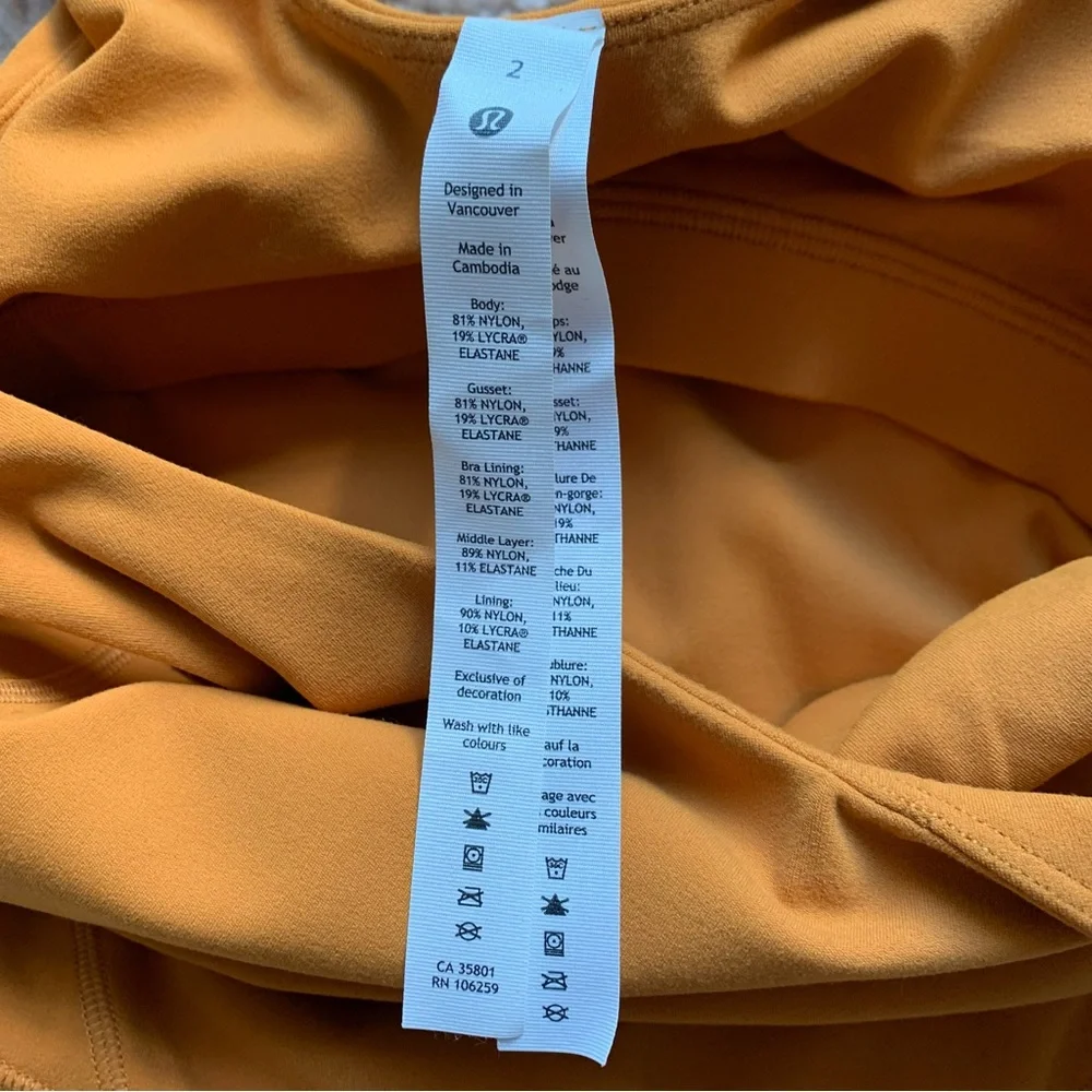Lululemon Align Bodysuit 8” Autumn Orange NWT Size 2